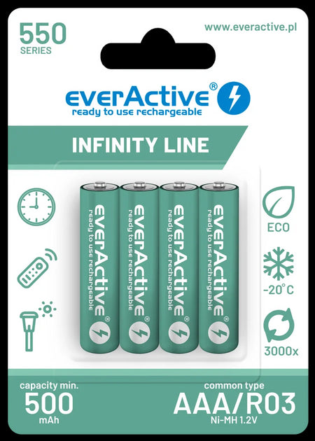 Acumulatori Ni-MH AAA R03 550mAh 4buc everActive 4x EVBHRL03-550