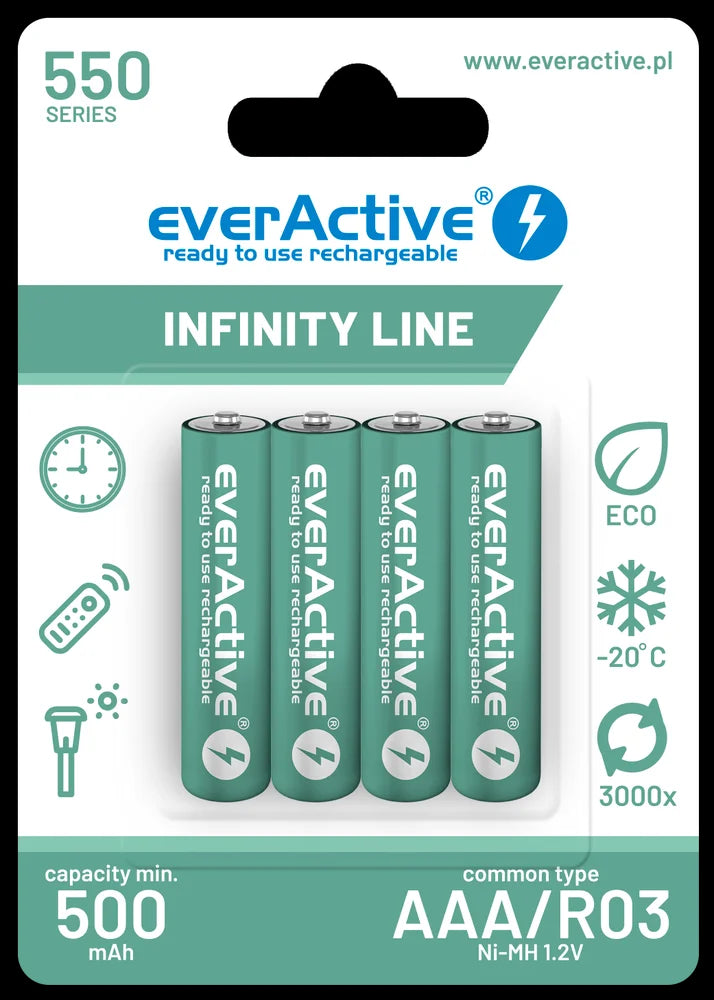 Acumulatori Ni-MH AAA R03 550mAh 4buc everActive 4x EVBHRL03-550