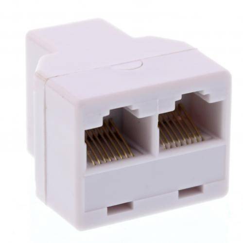 Adaptor 1x RJ11 6P4C mama - 2x RJ11 6P4C mama alb Well