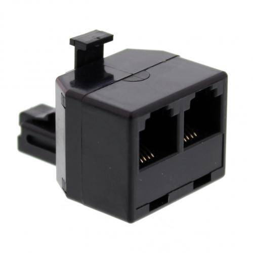 Adaptor 1x RJ11 6P4C tata - 2x RJ11 6P4C mama negru Well