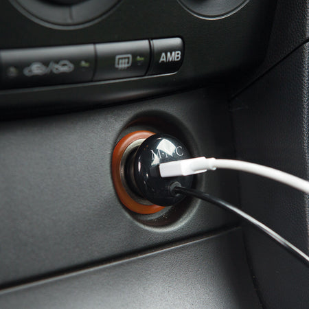 Adaptor 3in1 pentru bricheta auto 12-24V - USB + cablu Lightning Micro USB si USB Type-C 3.1A negru M`N`C 54920BK