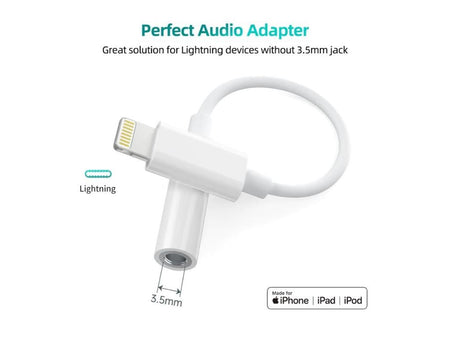 Adaptor Apple Lightning tata - Jack 3.5 mm mama alb AUX005 Choetech