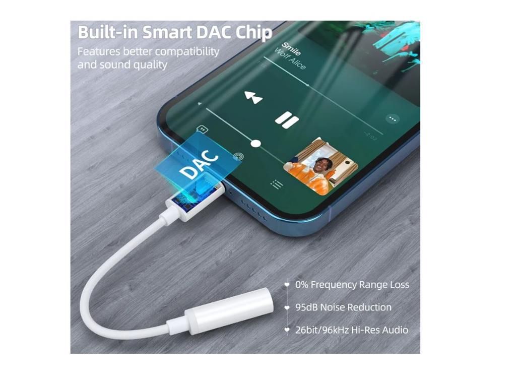 Adaptor Apple Lightning tata - Jack 3.5 mm mama alb AUX005 Choetech