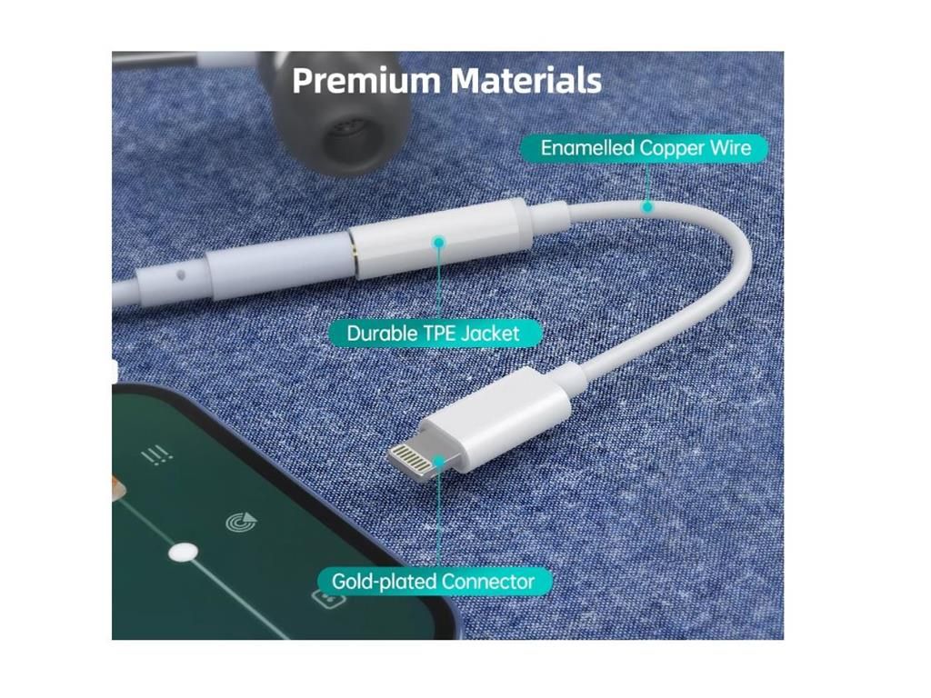 Adaptor Apple Lightning tata - Jack 3.5 mm mama alb AUX005 Choetech