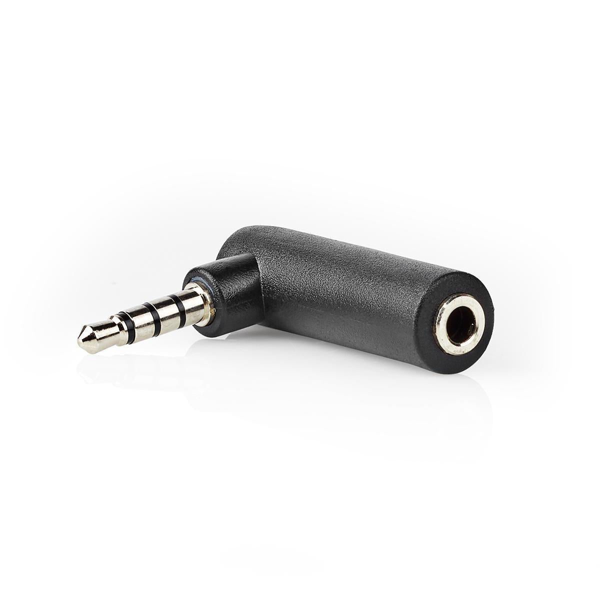 Adaptor audio stereo Jack 3.5 mm tata - 3.5 mm mama cotit 90 4 poli Nedis