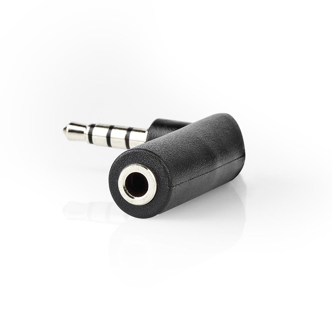 Adaptor audio stereo Jack 3.5 mm tata - 3.5 mm mama cotit 90 4 poli Nedis