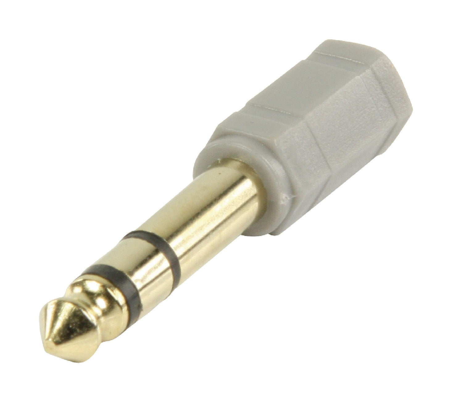 Adaptor audio stereo Jack 6.35 mm tata - Jack 3.5 mm mama gri Bandridge