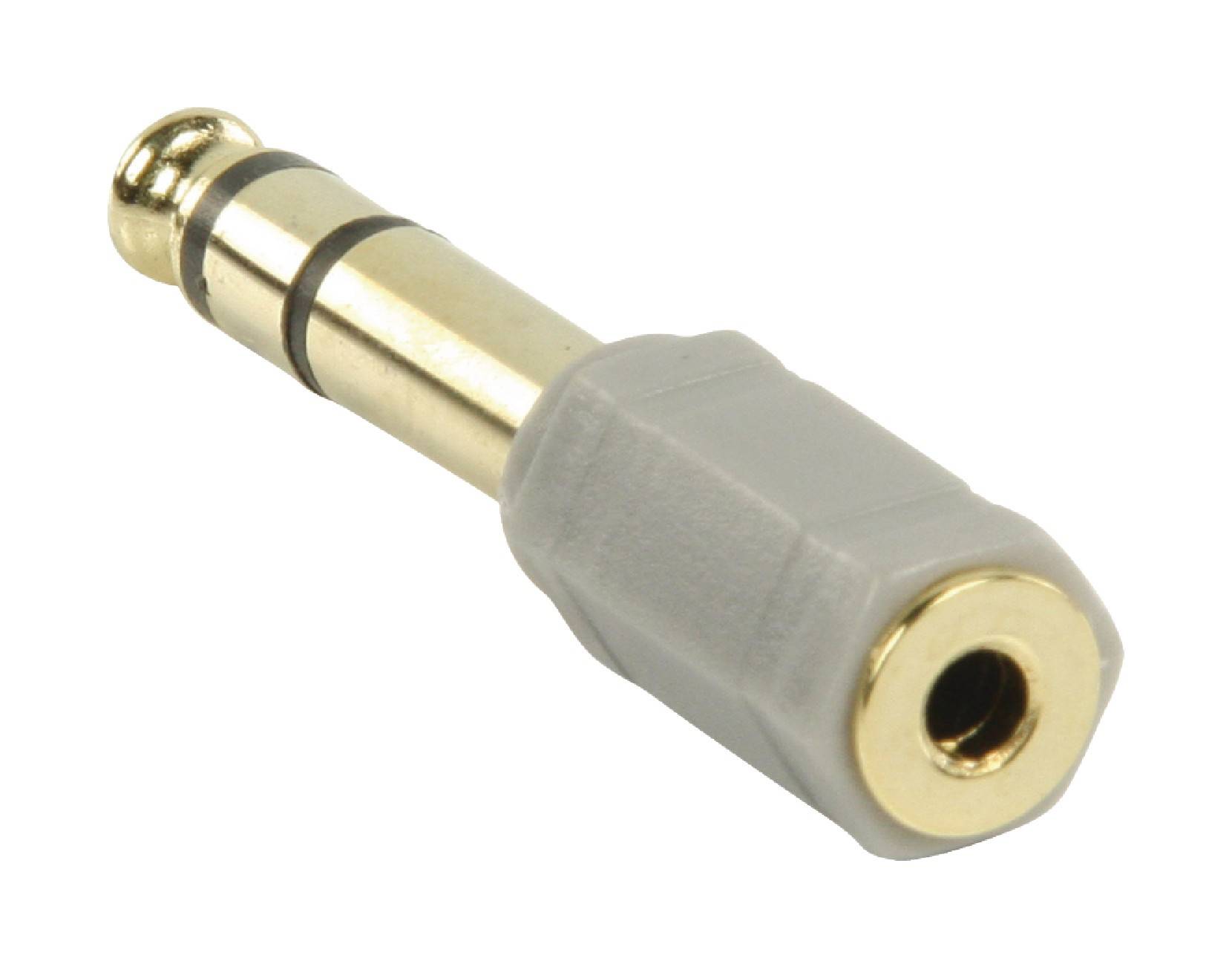 Adaptor audio stereo Jack 6.35 mm tata - Jack 3.5 mm mama gri Bandridge