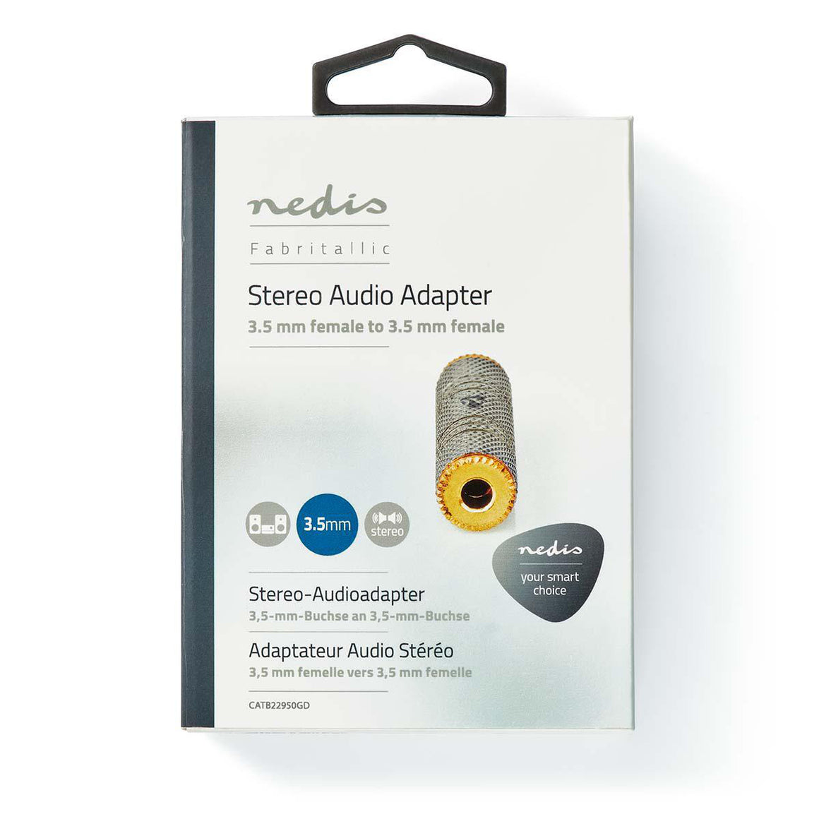 Adaptor audio stereo PROFESIONAL Jack 3.5 mm mama - Jack 3.5 mm mama Fabritallic Nedis auriu/metal CATB22950GD