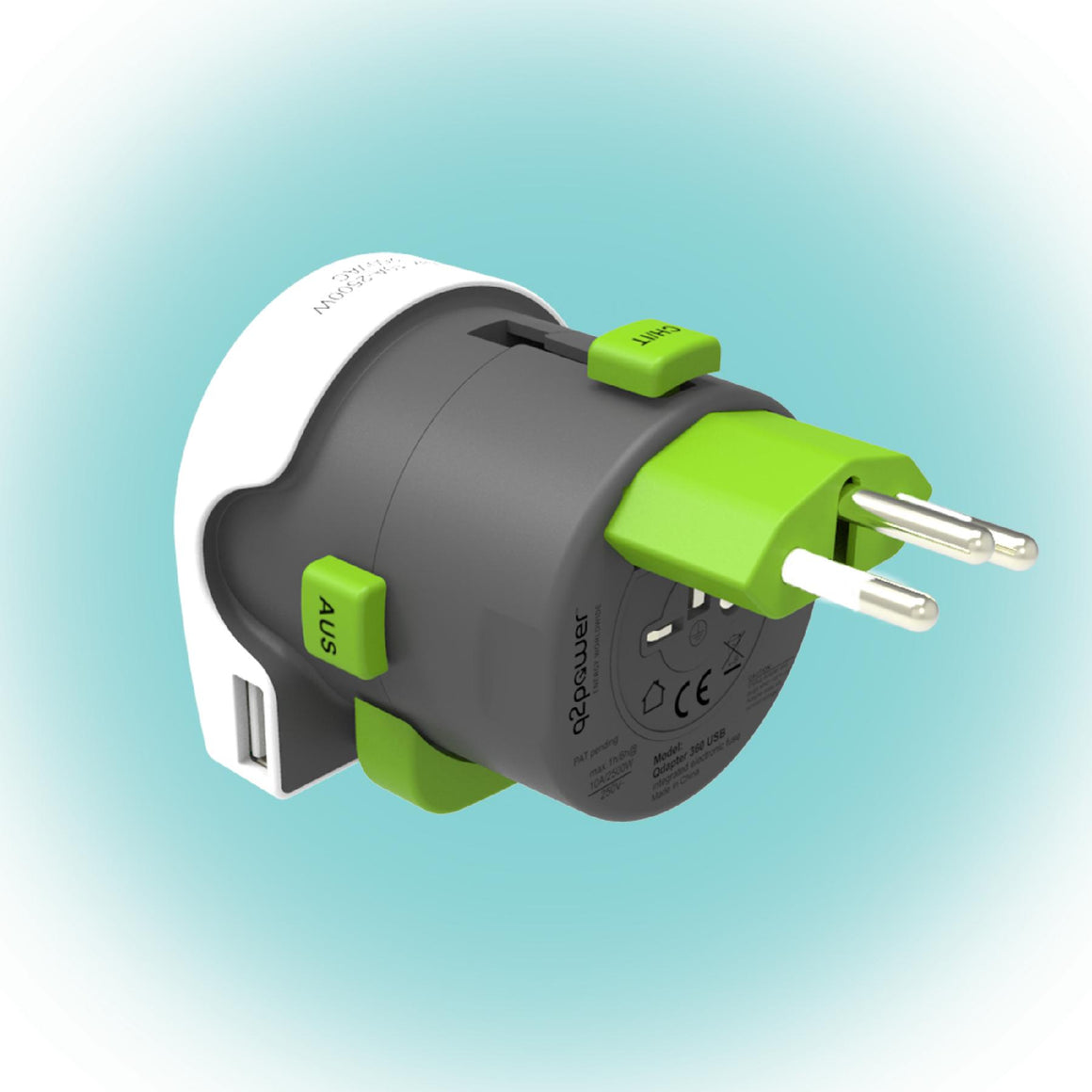 Adaptor calatorii Qdapter +USB AUSTRALIA CHINA IT UK CH BRAZIL USA EURO 2.100110