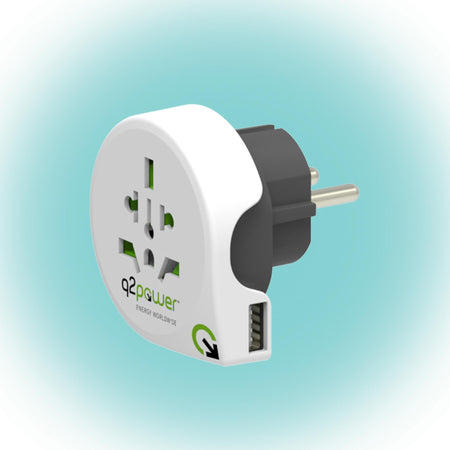 Adaptor calatorii World to Europe + USB Q2 AUSTRALIA CHINA ITALIA UK CH BRAZIL USA EURO 16A 1.100110