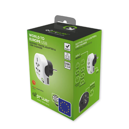 Adaptor calatorii World to Europe + USB Q2 AUSTRALIA CHINA ITALIA UK CH BRAZIL USA EURO 16A 1.100110