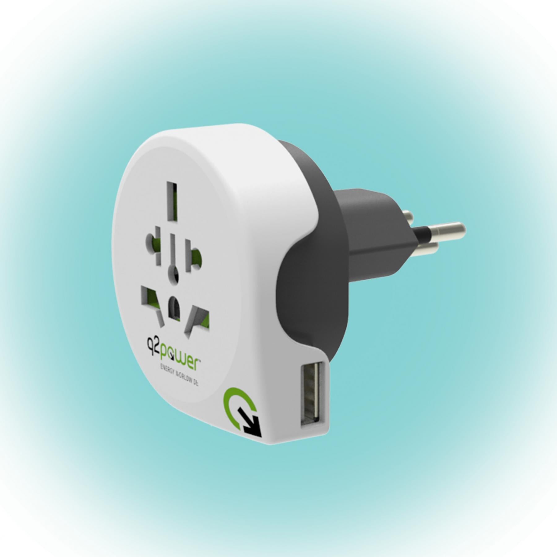 Adaptor calatorii World to Switzerland +USB AUSTRALIA CHINA IT UK CH BRAZIL USA EURO Q2 1.100210