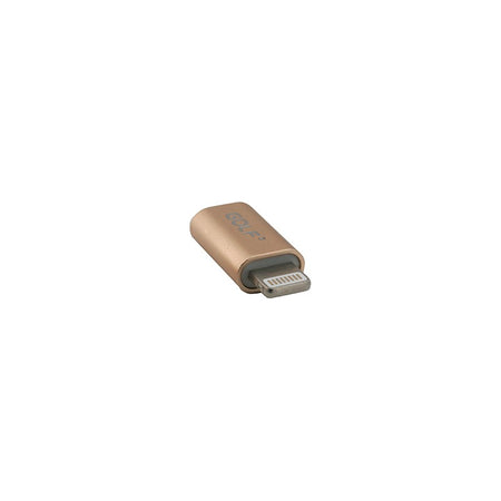 Adaptor conector mama Micro USB - iPhone Ligtning tata auriu Golf