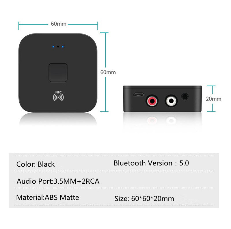 Adaptor convertor audio bluetooth NFC + DIGITAL TOSLINK la analog 2x RCA + Jack 3.5 mm