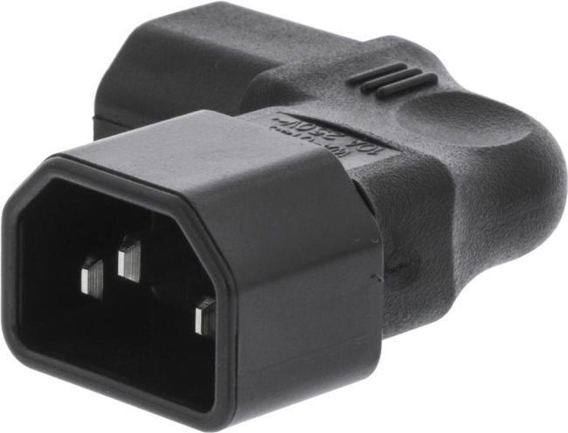 Adaptor de alimentare IEC-320-C14 la IEC-320-C13 la 90 grade spre stanga Valueline VLEP11903B