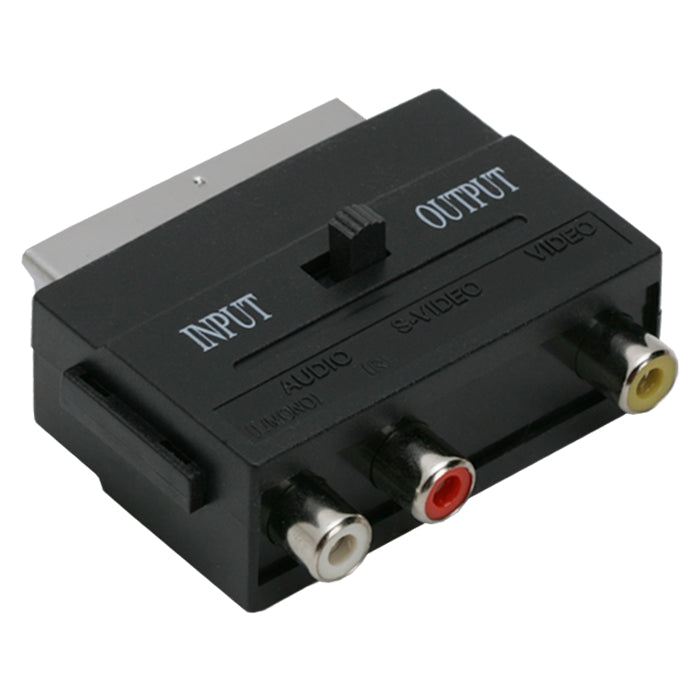 Adaptor EURO RCA soclu 3x RCA - fisa EUROSCART cu comutator IN-OUT 05161