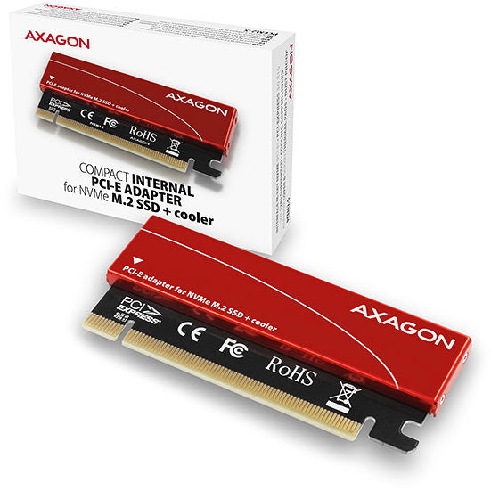 Adaptor Intern AXAGON PCEM2-S PCI-E 3.0 16x M.2 SSD NVMe Suport SSD pana la 80mm low profile Radiator Inclus