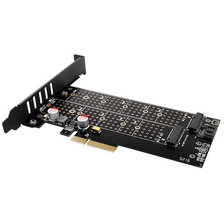 Adaptor Intern PCEM2-D PCI-E 3.0 4x - DUAL M.2 SSD (NVMe + SATA) Voltaj Dual SSD pana la 110mm AXAGON