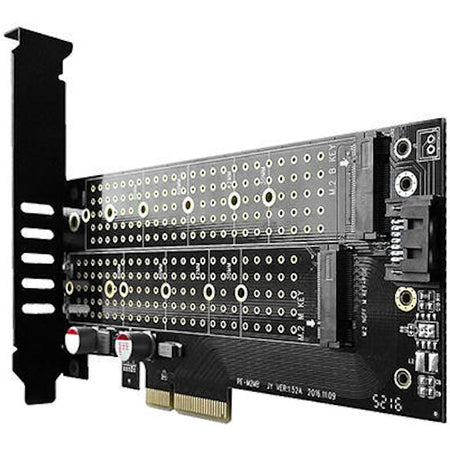 Adaptor Intern PCEM2-D PCI-E 3.0 4x - DUAL M.2 SSD (NVMe + SATA) Voltaj Dual SSD pana la 110mm AXAGON