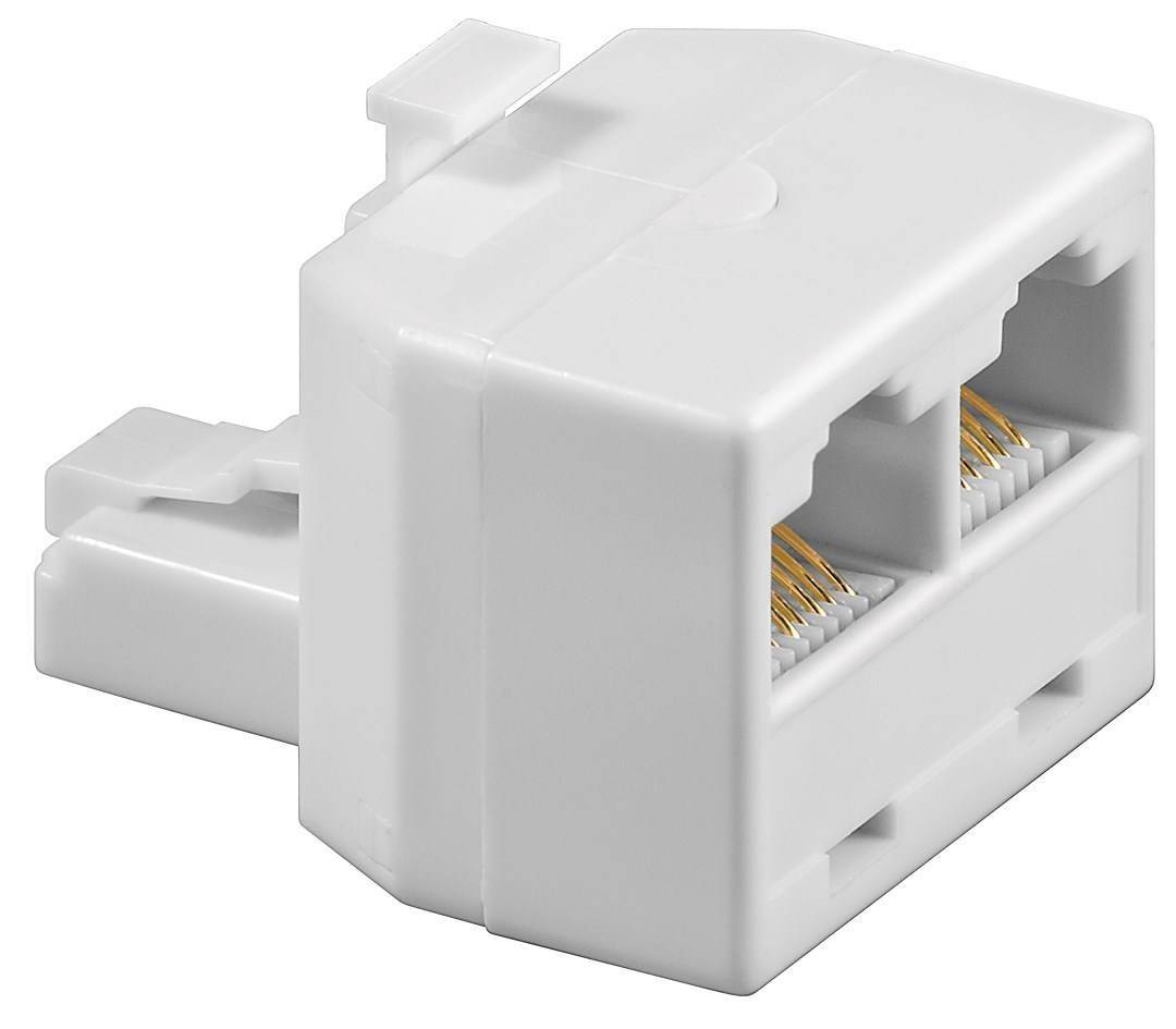 Adaptor ISDN RJ45/8P8C tata la 2x RJ45/8P8C mama alb Goobay