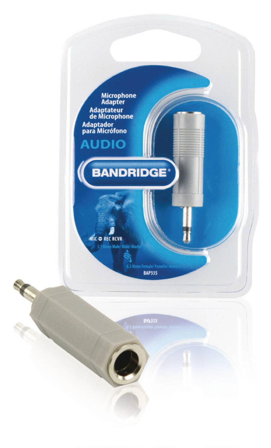 Adaptor Jack 3.5 mm mono tata - 6.35 mm mono mama Bandridge