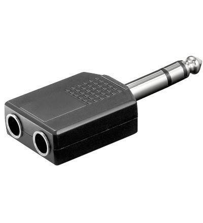 Adaptor Jack 6.35 mm stereo la 2x 6.35 mm stereo mama Goobay