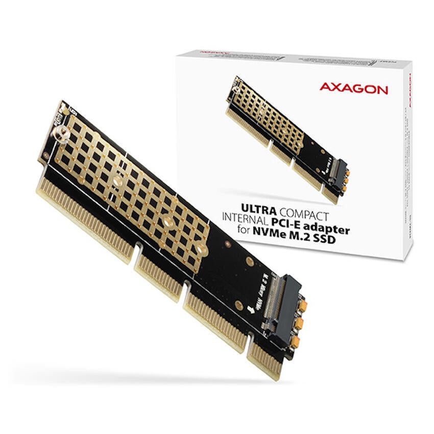 Adaptor PCI-E 3.0 16x - M.2 SSD NVMe SSD pana la 80mm low profile AXAGON NVME PCEM2-1U