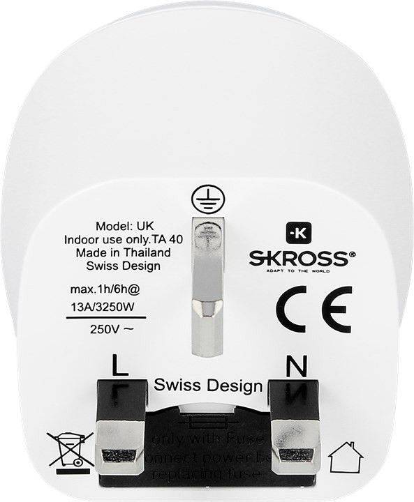 Adaptor priza EU - UK 13A Skross 1.500230-E