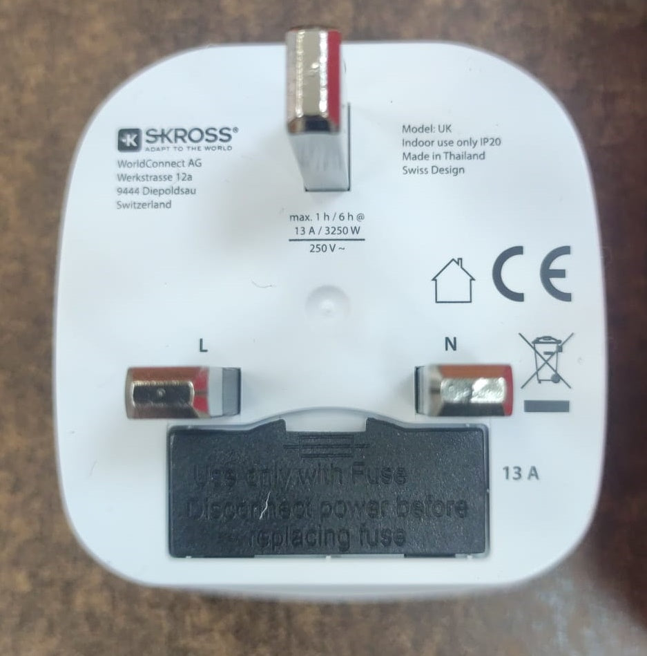 Adaptor priza EU - UK 13A Skross 1.500230-E