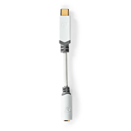 Adaptor PROFESIONAL Digital USB type C tata - Jack 3.5 mm mama Nedis 0.1m alb contacte aurite CCBW65950WT01