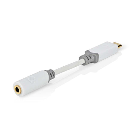 Adaptor PROFESIONAL Digital USB type C tata - Jack 3.5 mm mama Nedis 0.1m alb contacte aurite CCBW65950WT01