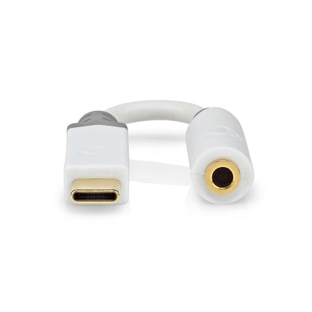 Adaptor PROFESIONAL Digital USB type C tata - Jack 3.5 mm mama Nedis 0.1m alb contacte aurite CCBW65950WT01