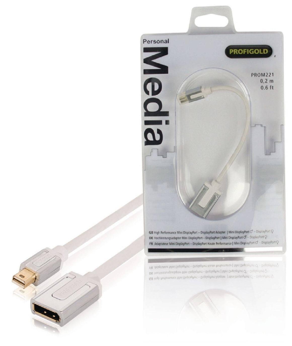 Adaptor Profesional mini DisplayPort - DisplayPort v1.1 0.2m alb Profigold