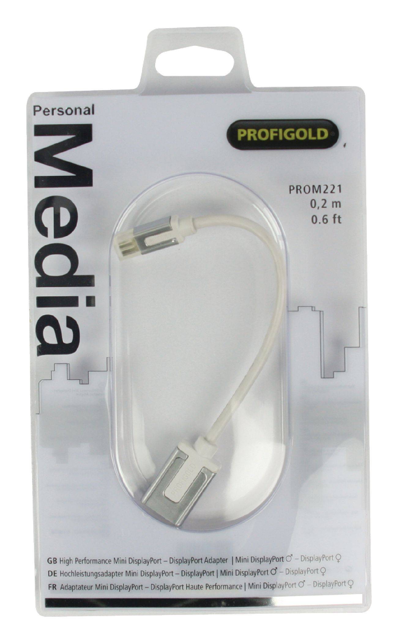 Adaptor Profesional mini DisplayPort - DisplayPort v1.1 0.2m alb Profigold