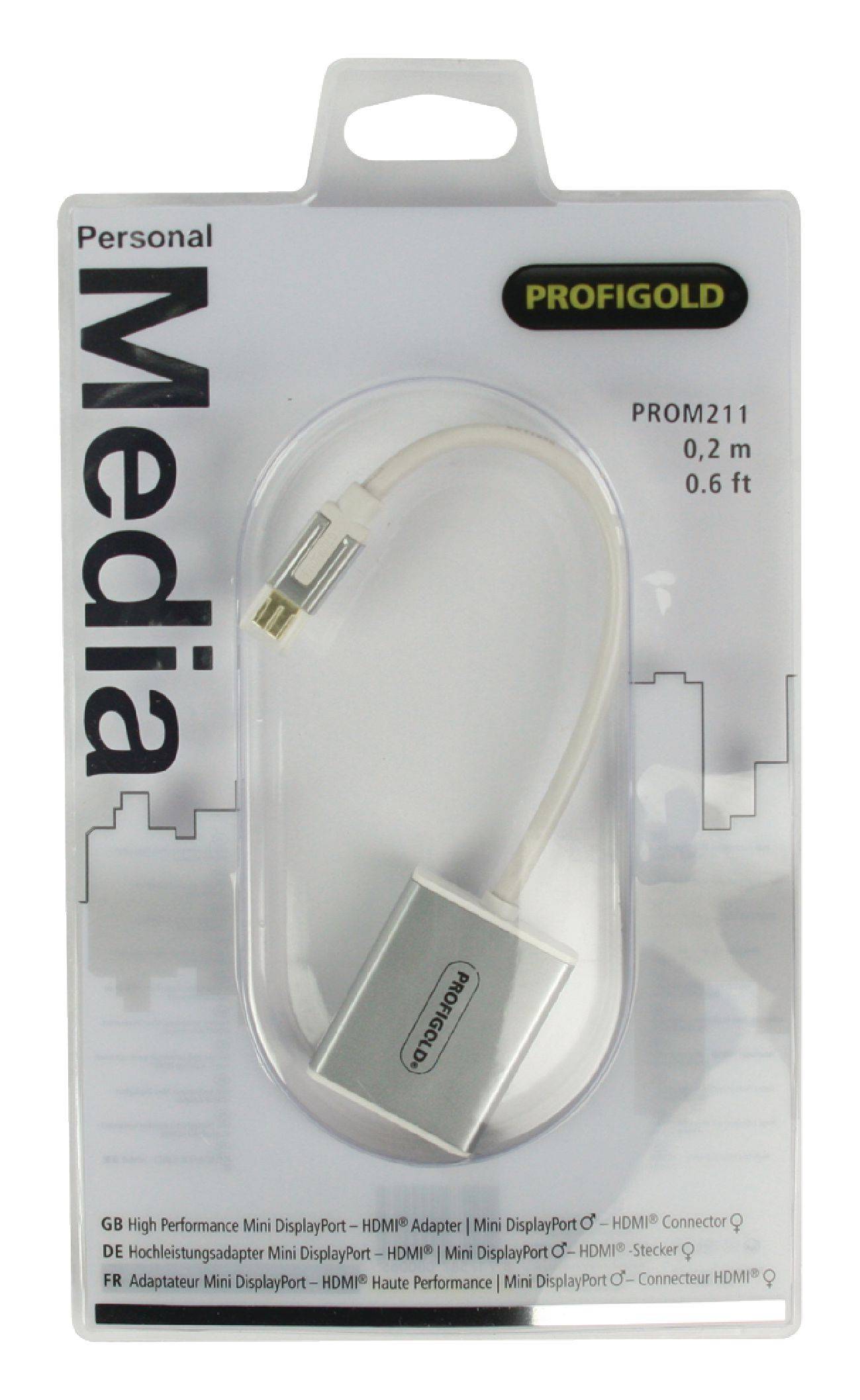 Adaptor Profesional mini DisplayPort - HDMI v1.1 0.2m alb Profigold