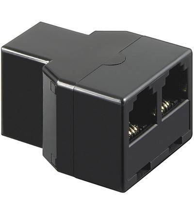 Adaptor RJ11 mama la 2x RJ11 mama negru Goobay