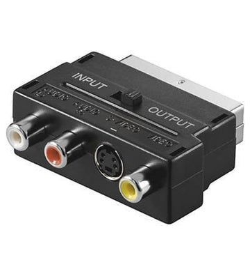 Adaptor Scart la 3x RCA si Svhs cu comutator Goobay