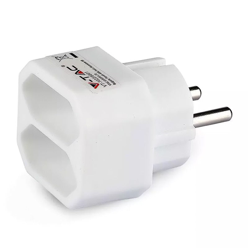 Adaptor Schuko - 2x Euro max 5A 1100W alb 44x39x61mm V-tac