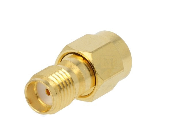 Adaptor SMA mama - RP-SMA mama reverse drept 50 Ohm teflon aurit AMPHENOL 132171RP-10