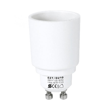 Adaptor soclu E14 mama la mufa GU10 tata 60W 0.3A alb HOME