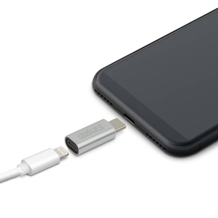 Adaptor tata USB type C - iPhone lightning mama argintiu delight