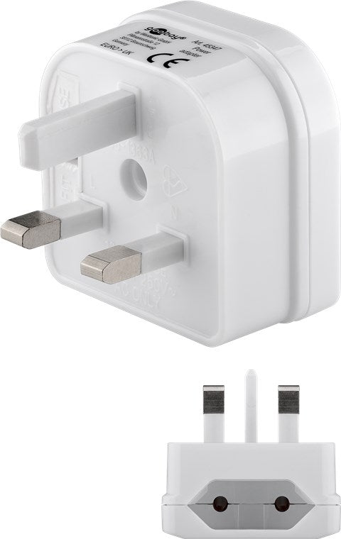 Adaptor UK ANGLIA - EURO 2 pini mama alb Goobay