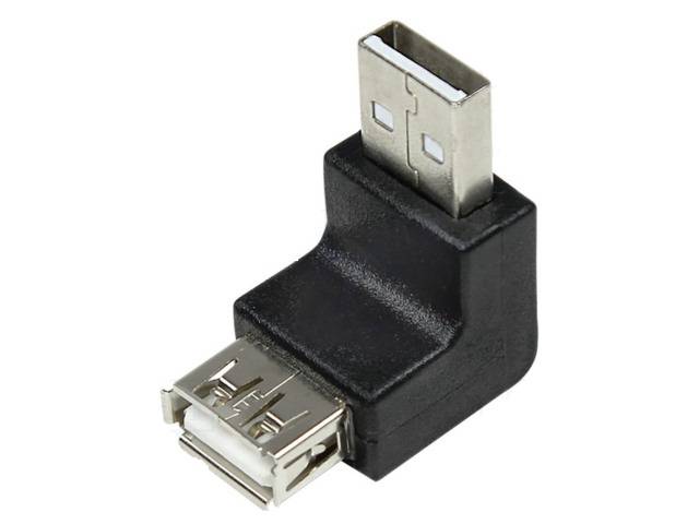 Adaptor USB 2.0 A soclu mama - USB A mufa tata in unghi LOGILINK