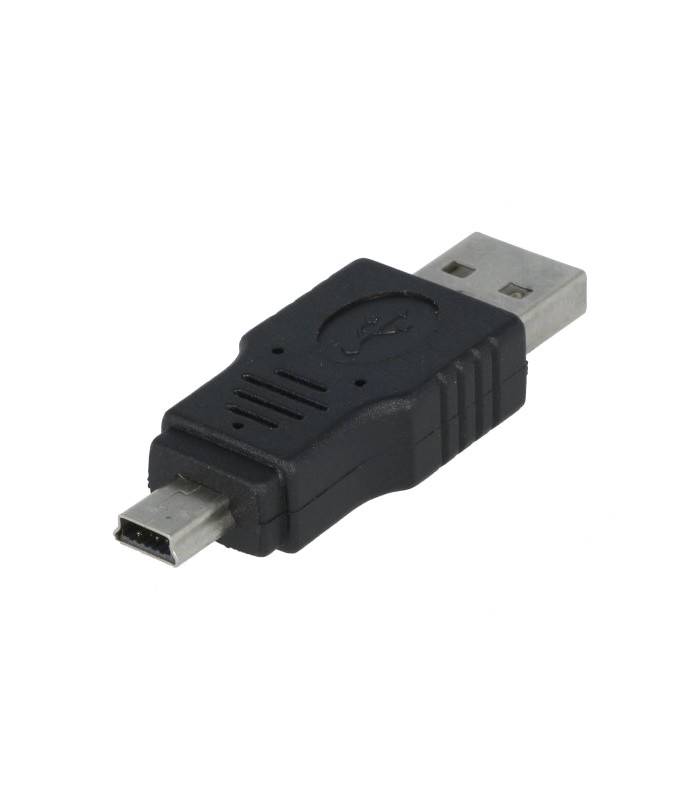 Adaptor USB 2.0 USB A tata - mufa tata USB B mini mufa nichelat VCOM CA412-PB