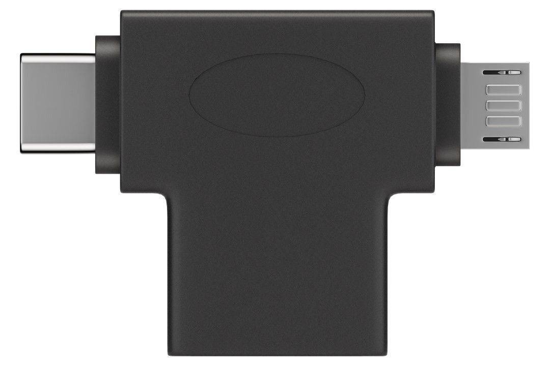Adaptor USB 3.0 A mama la micro USB tata +USB Type C tata negru Goobay