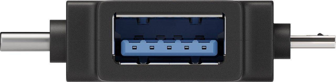 Adaptor USB 3.0 A mama la micro USB tata +USB Type C tata negru Goobay