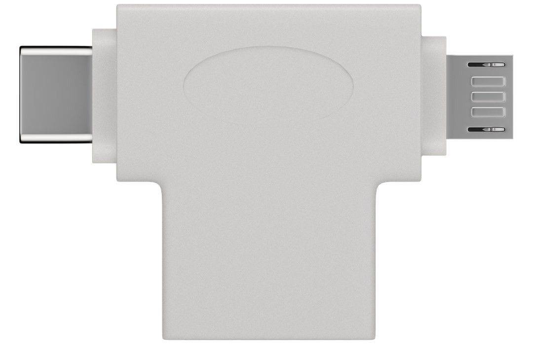 Adaptor USB 3.0 A mama la tata micro USB +USB Type C tata alb Goobay
