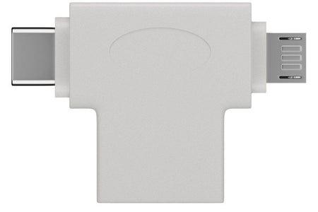 Adaptor USB 3.0 A mama la tata micro USB +USB Type C tata alb Goobay