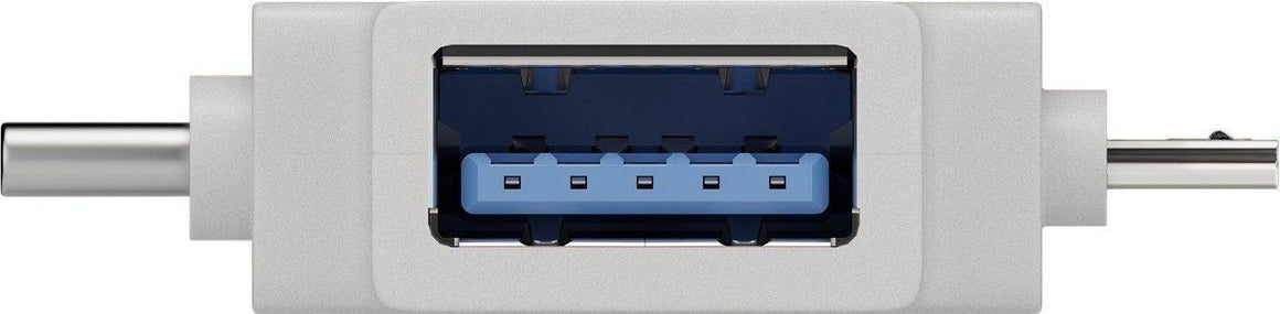 Adaptor USB 3.0 A mama la tata micro USB +USB Type C tata alb Goobay